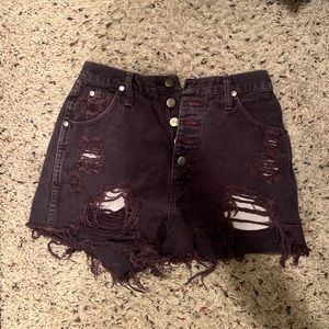 High waisted Wrangler denim shorts